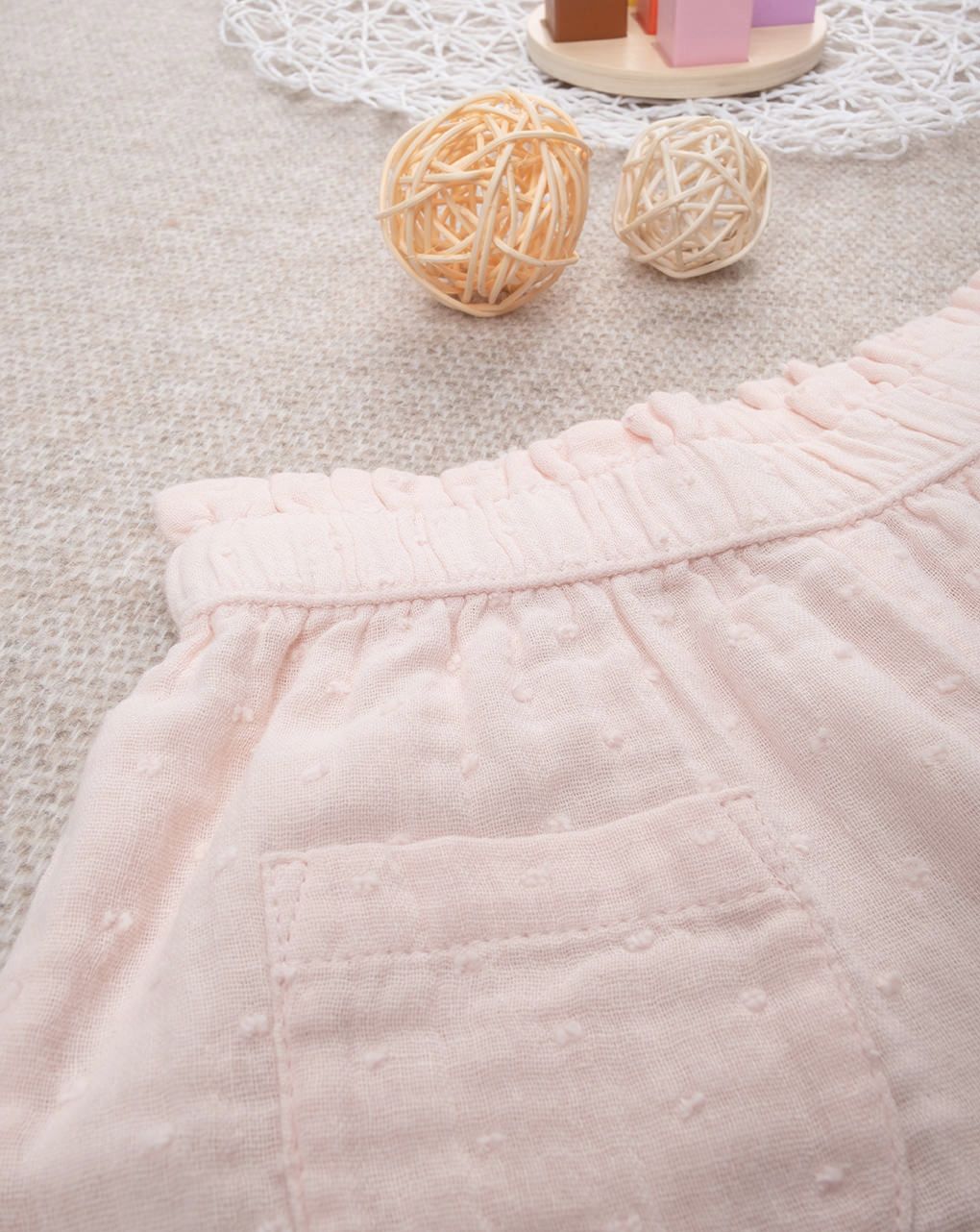 βρεφικό σορτσάκι ροζ με τσέπες για κορίτσι - Prénatal