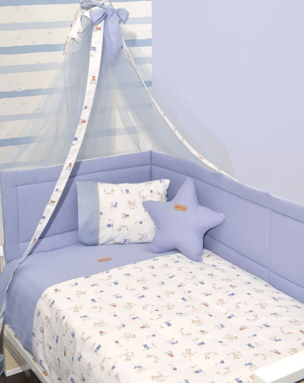 Baby oliver πάπλωμα & παπλοθήκη σχέδιο 414 ροζ κοτλέ βελουτέ 46-6700/414