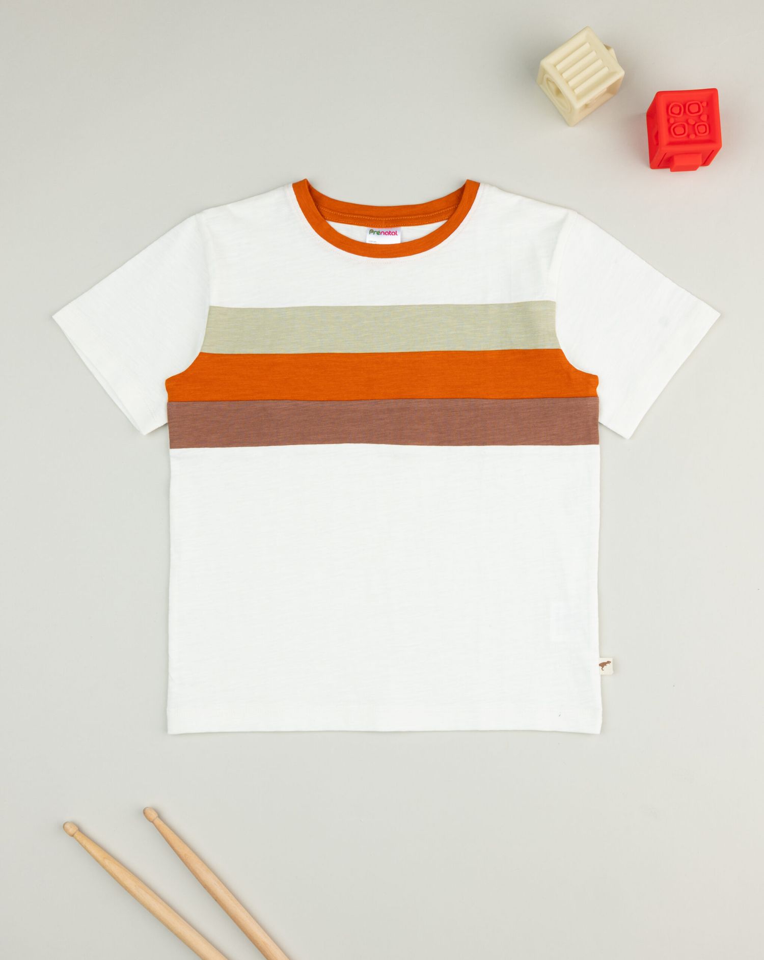 παιδικό t-shirt λευκό ριγέ για αγόρι - Prénatal