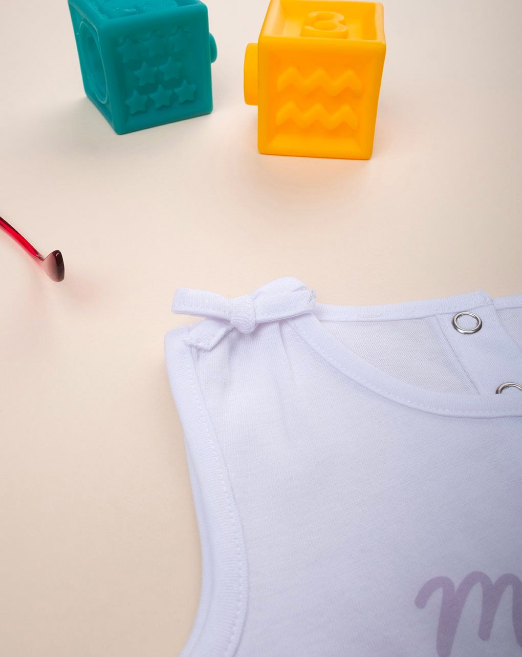 βρεφική αμάνικη μπλούζα λευκή blueberries για κορίτσι - Prénatal