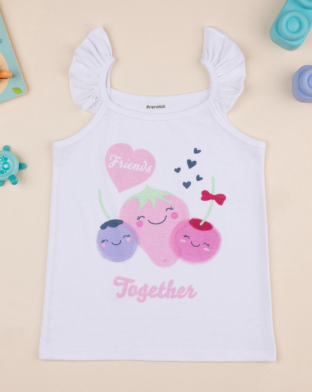 παιδική αμάνικη μπλούζα λευκή together για κορίτσι