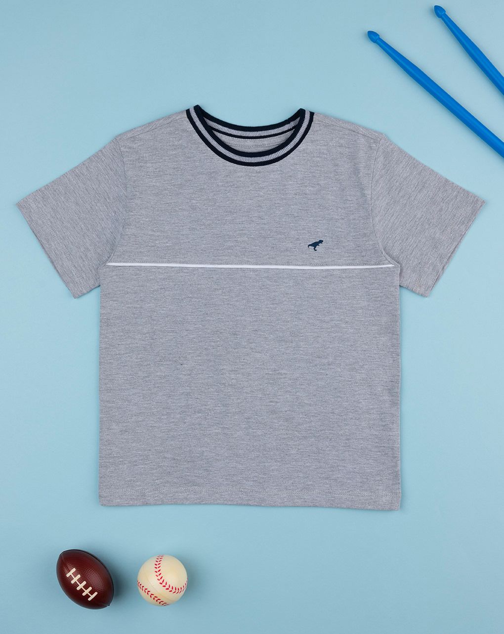 παιδικό t-shirt γκρι με δεινόσαυρο για αγόρι - Prénatal