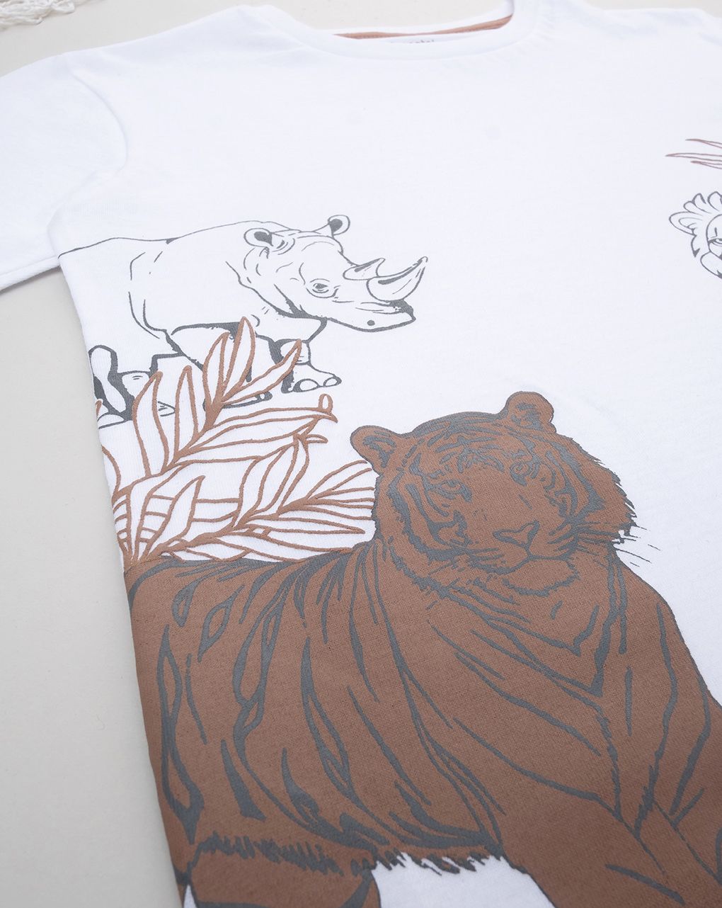 παιδικό t-shirt λευκό/καφέ savana για αγόρι - Prénatal