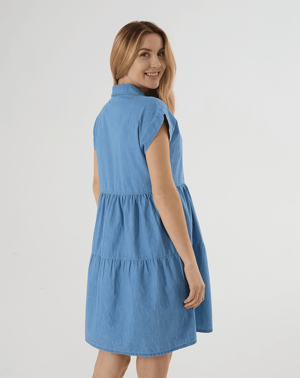 γυναικείο τζιν φόρεμα εγκυμοσύνης/θηλασμού μπλε - Prénatal