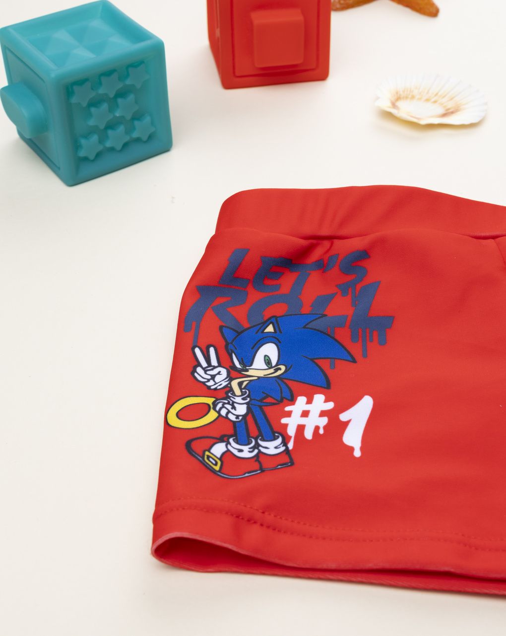 παιδικό μαγιό σορτσάκι κόκκινο sonic για αγόρι - Prénatal