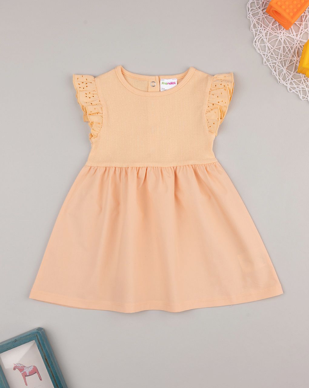 βρεφικό φόρεμα πορτοκαλί sangallo για κορίτσι - Prénatal