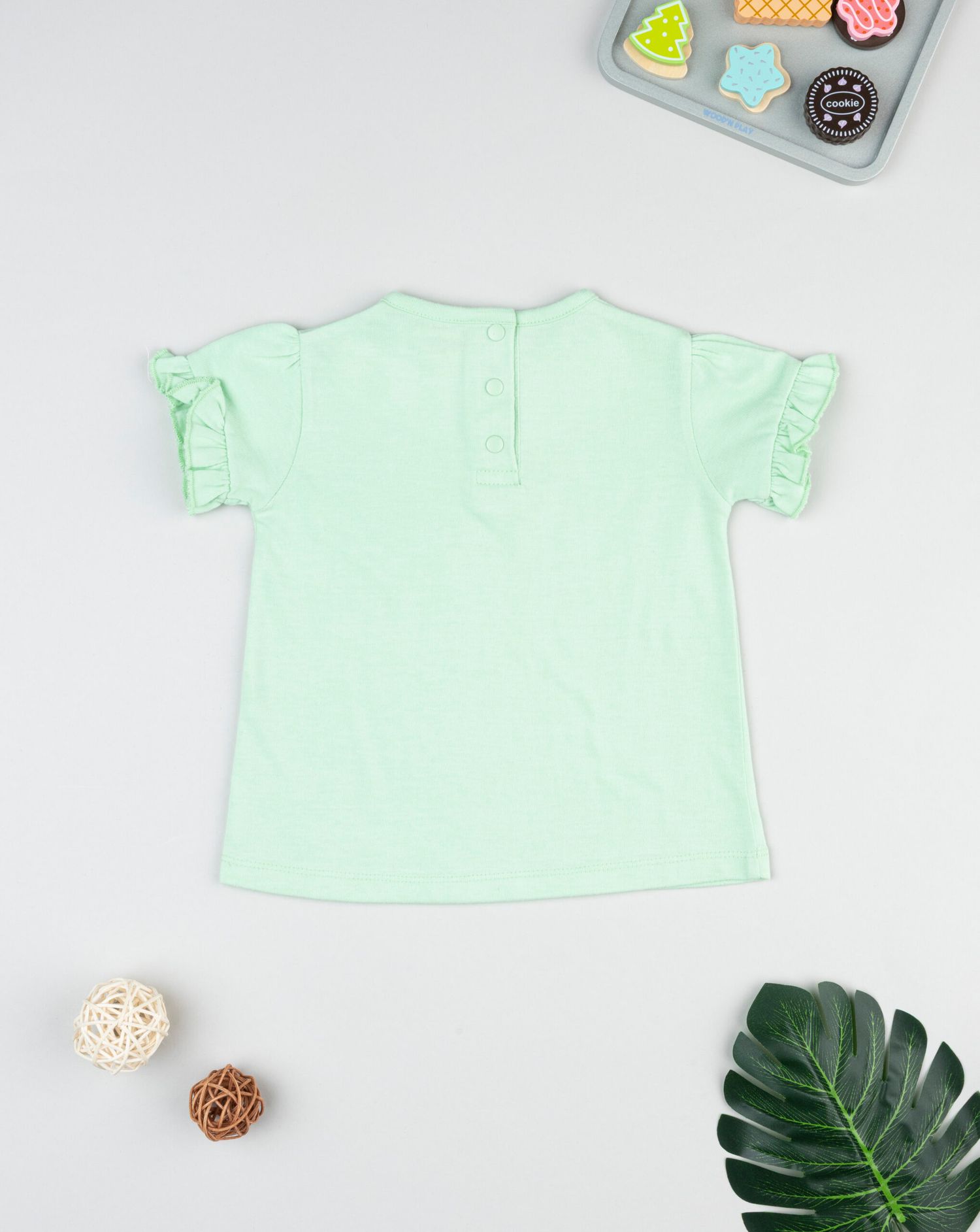 βρεφικό t-shirt πράσινο με φράουλες για κορίτσι - Prénatal