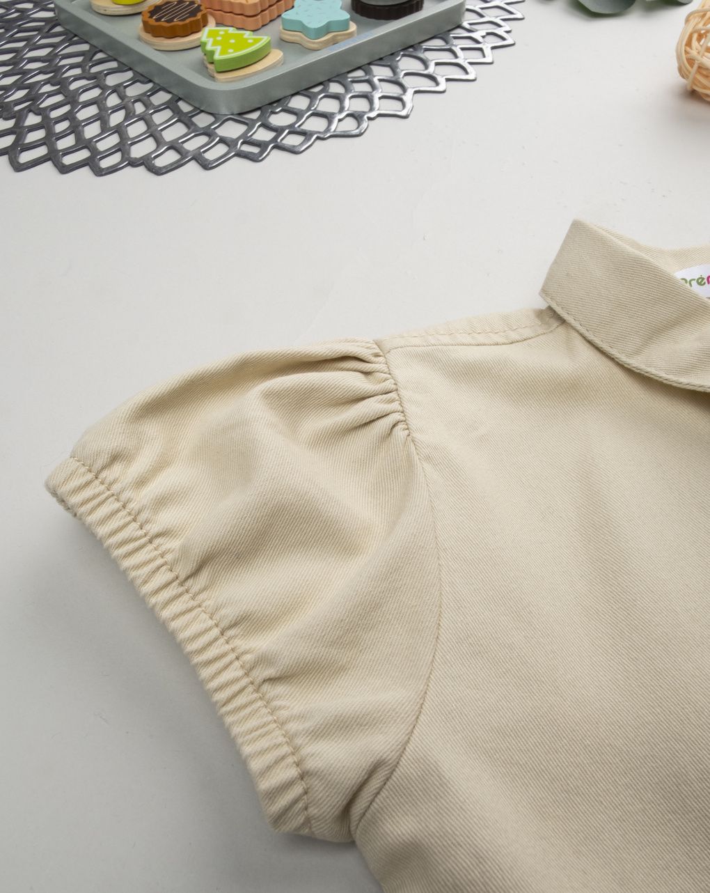 παιδική ολόσωμη φόρμα μπεζ με ζώνη για κορίτσι - Prénatal