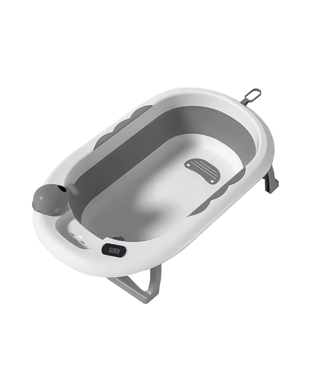 Bebe stars μπανιέρα πτυσσόμενη με θερμόμετρο whale grey 26-186 - Bebe Stars