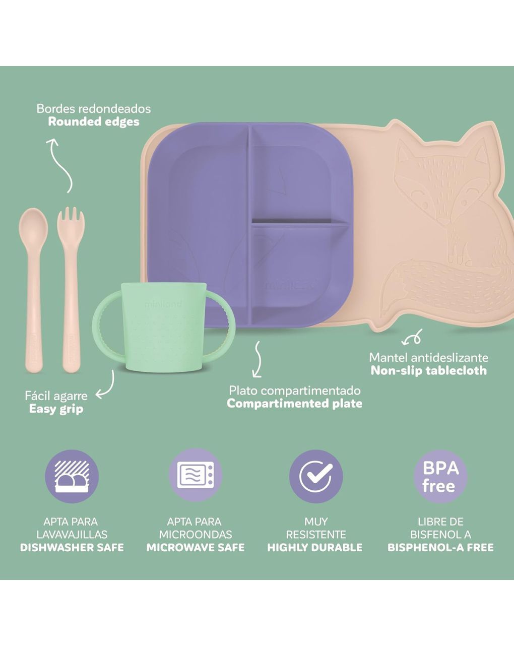 Miniland blw σετ φαγητού sunset ml89613 - Miniland