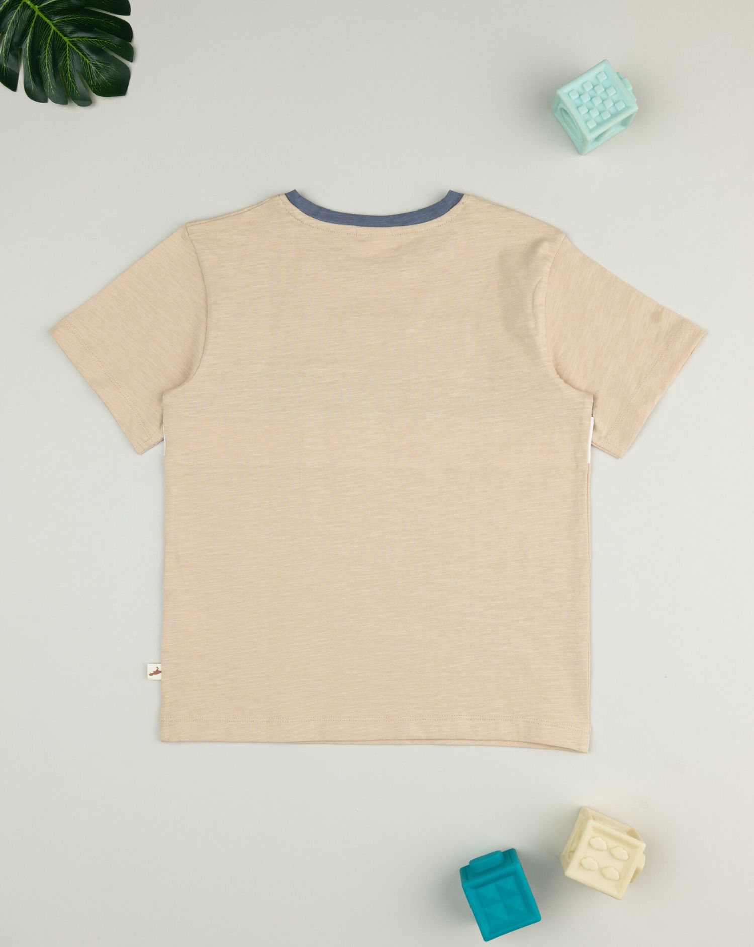 παιδικό t-shirt μπεζ ριγέ για αγόρι - Prénatal