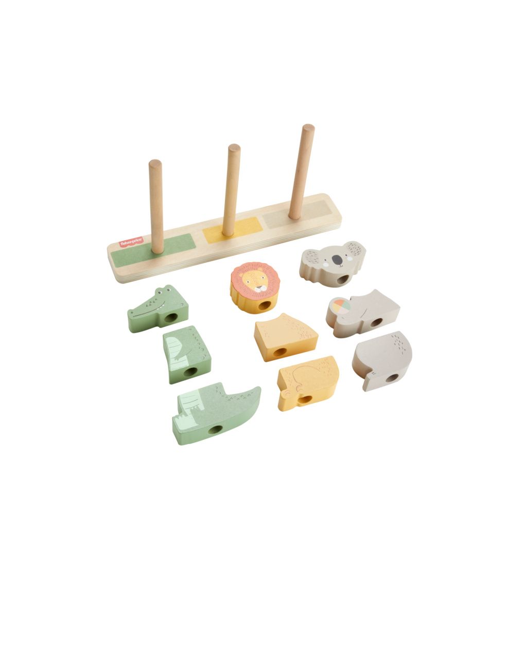 Mattel fisher-price wooden stack & sort animals ξύλινα ζωάκια hxv04 - Fisher-Price