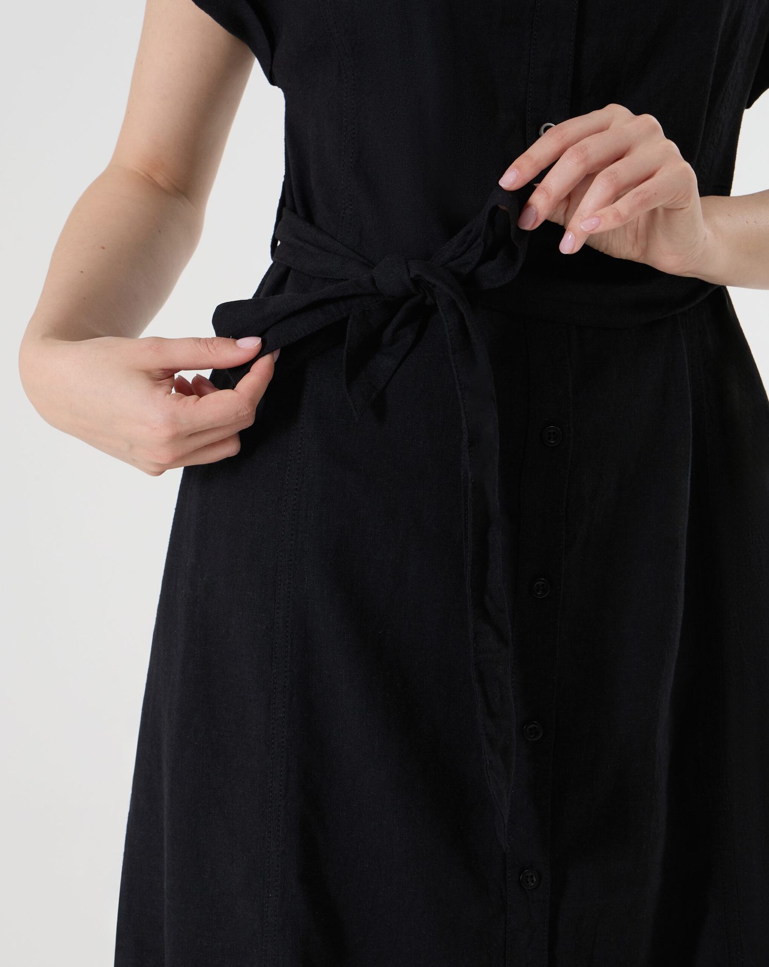 γυναικείο φόρεμα chemisier εγκυμοσύνης/θηλασμού μαύρο - Prénatal