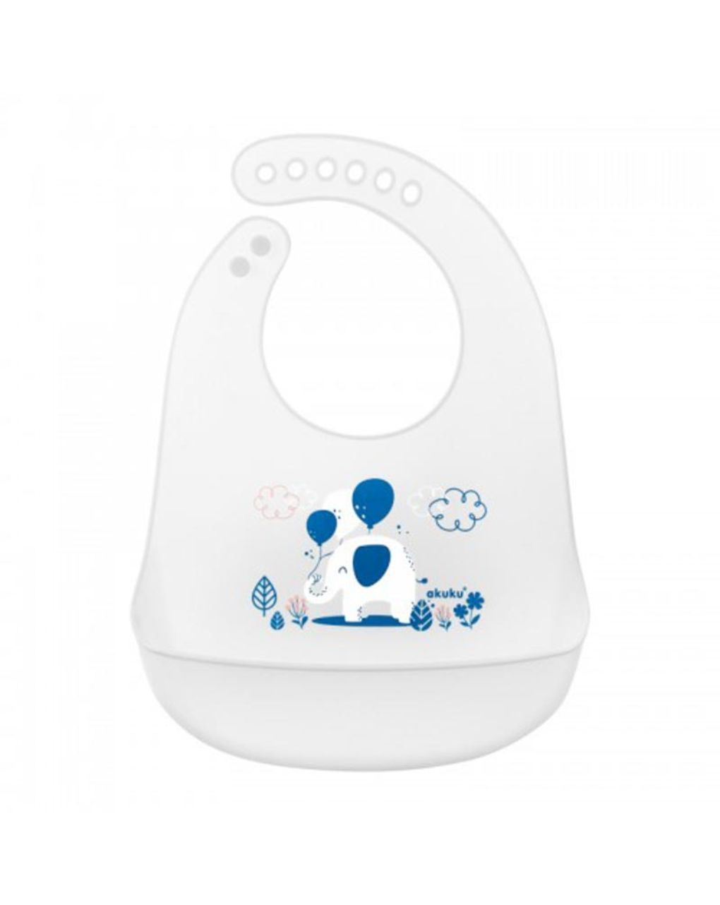 Akuku σαλιάρα σιλικόνης 6m+ ελέφαντας a0506 - Akuku