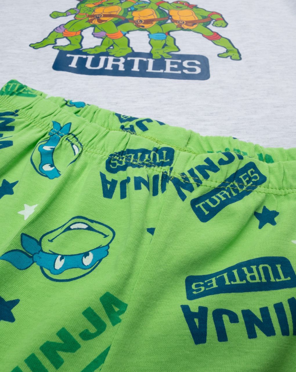 παιδική πιτζάμα γκρι/λαχανί με χελωνονιντζάκια για αγόρι - Prénatal