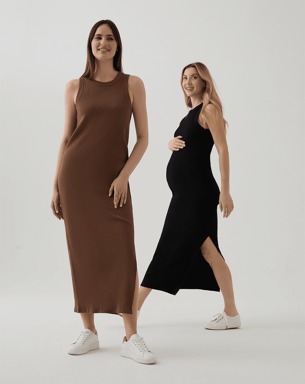 γυναικείο φόρεμα εγκυμοσύνης μαύρο ριμπ - Prénatal