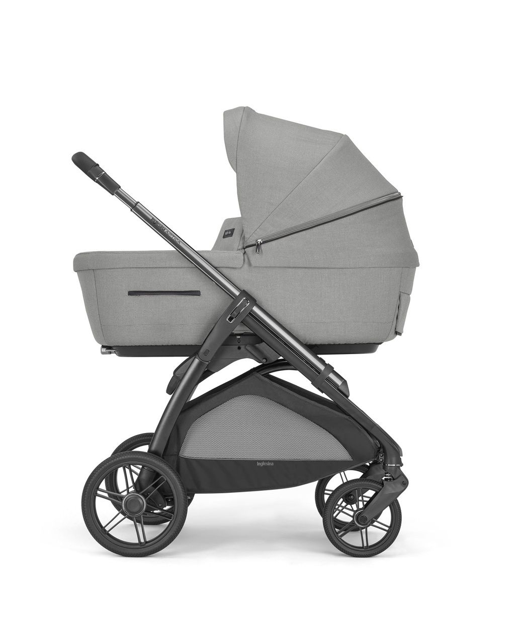 Inglesina καρότσι aptica quattro system with darwin infant satin grey με σκελετό litio black - Inglesina