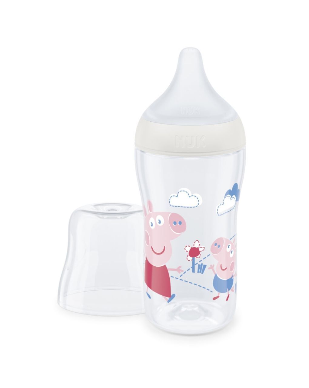 Nuk πλαστικό μπιμπερό perfect match 260ml κατά των κολικών με θηλή σιλικόνης 3m+ peppa pig 10216017