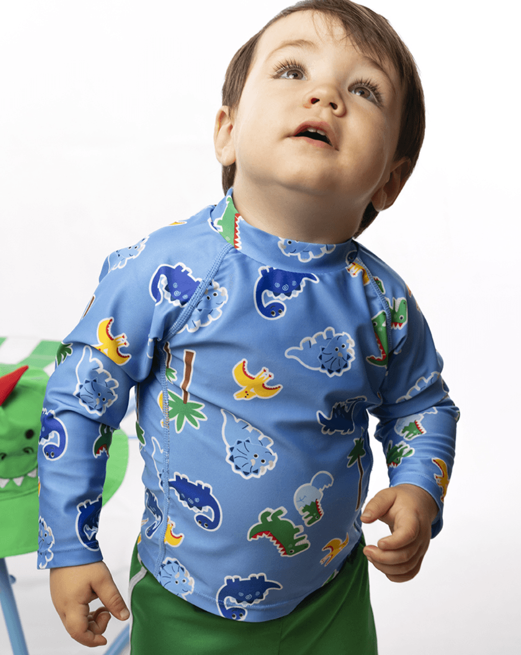 Zoocchini σετ uv μαγιό σορτς και μπλούζα devin the dino & friends 6 μηνών - 4 ετών zoo16402 - Zoocchini