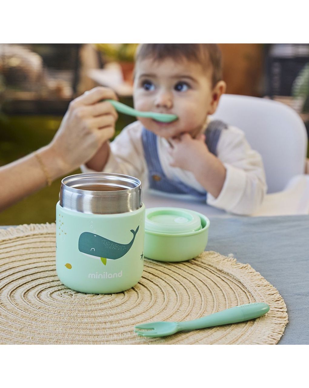 Miniland mini θερμός φαγητού 280ml ocean whale ml89617 - Miniland