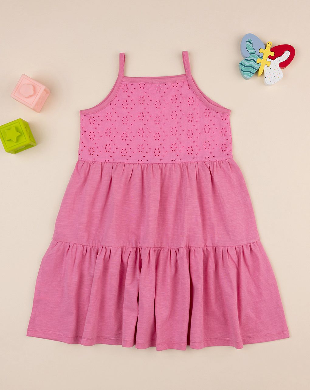 παιδικό φόρεμα ροζ sangallo για κορίτσι - Prénatal