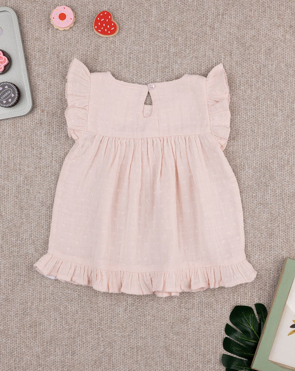 βρεφικό πουκάμισο ροζ με βολάν για κορίτσι - Prénatal