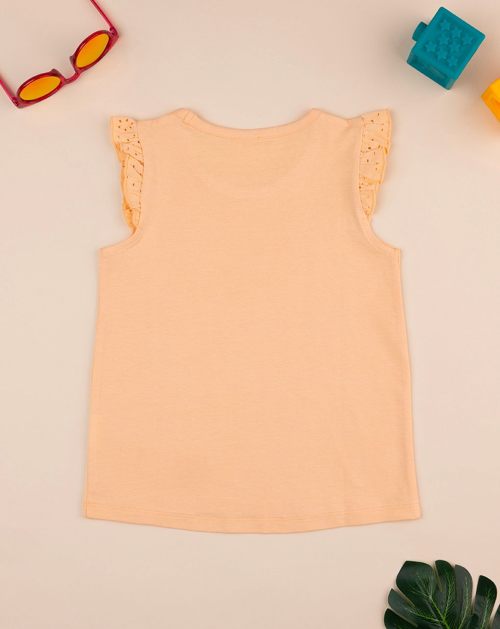 παιδική αμάνικη μπλούζα πορτοκαλί sangallo για κορίτσι - Prénatal