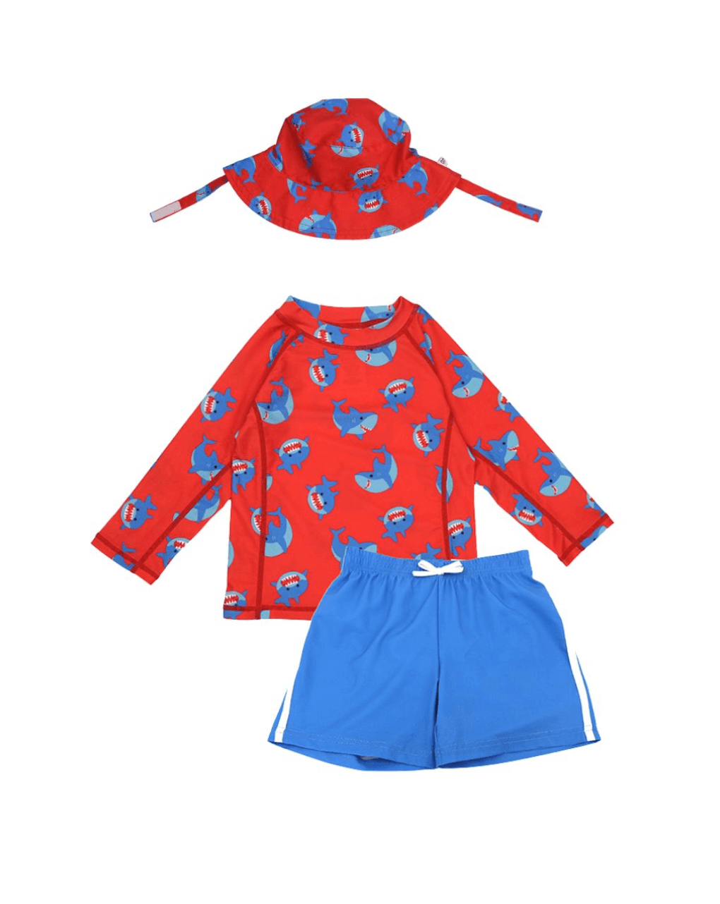 Zoocchini σετ uv μαγιό, bucket καπέλο & μπλούζα sherman the shark zoo16009 - Zoocchini