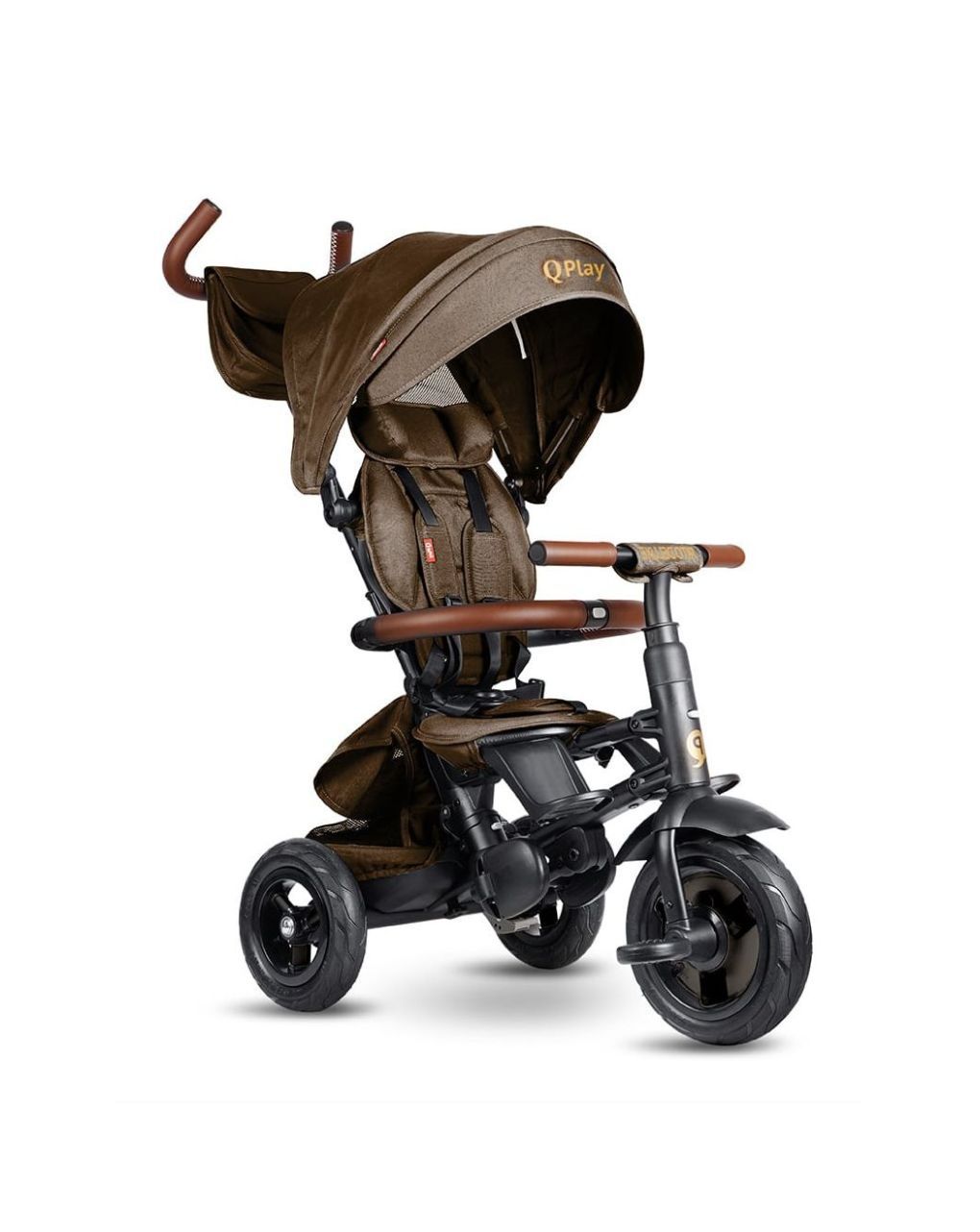 Qplay ποδήλατο τρίκυκλο rito deluxe air gel wheels brown 01-1212068-04
