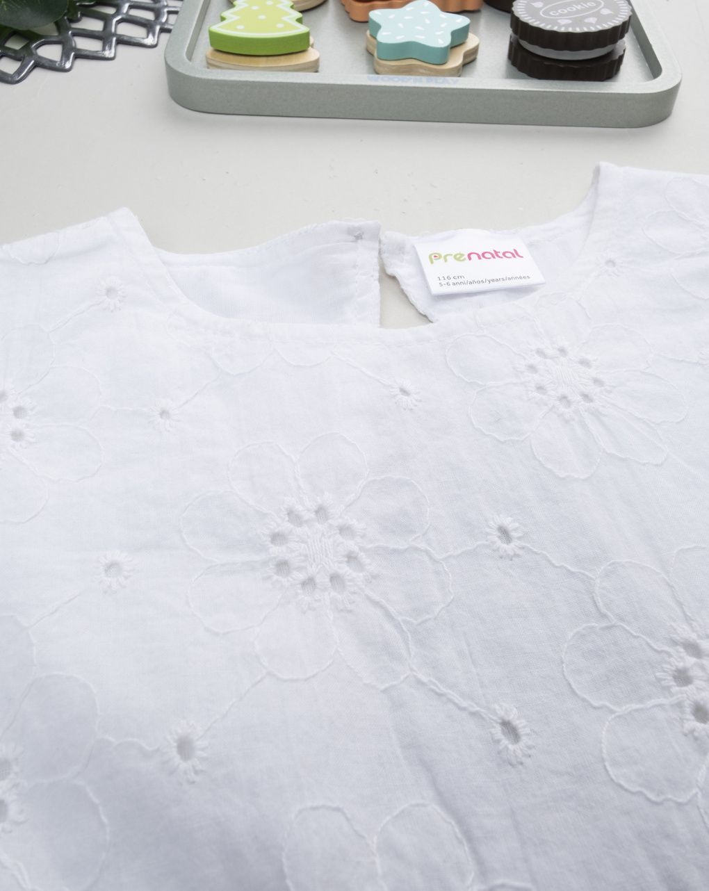 παιδικό πουκάμισο λευκό δαντέλα sangallo για κορίτσι - Prénatal