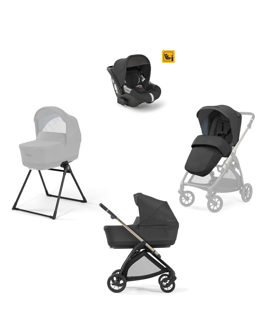 Inglesina σύστημα μεταφοράς electa trio με iridio chassis και darwin κάθισμα upper black - Inglesina