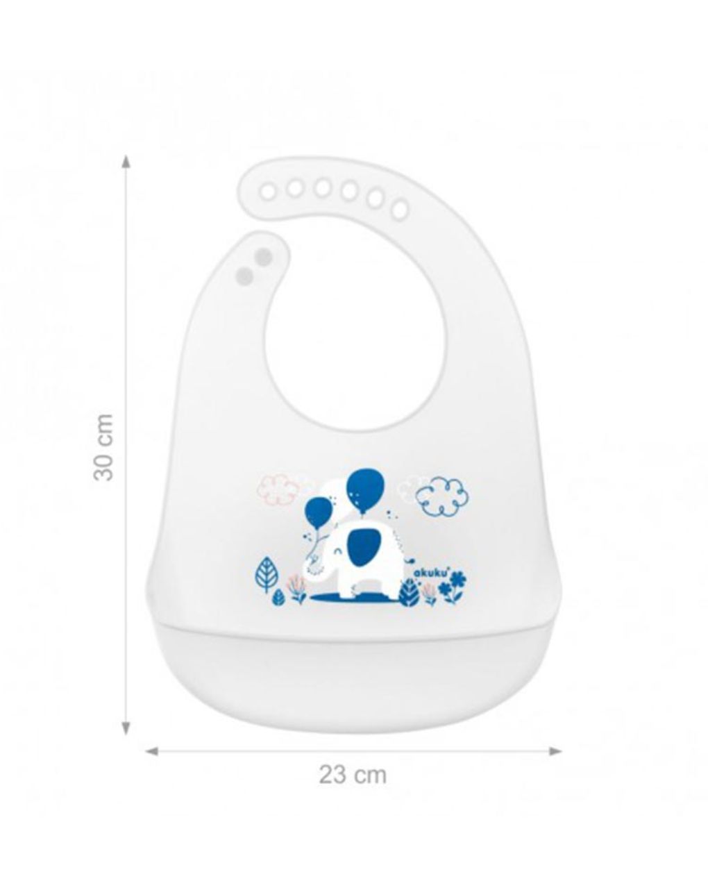 Akuku σαλιάρα σιλικόνης 6m+ ελέφαντας a0506 - Akuku