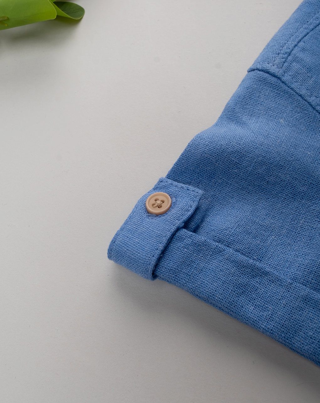 βρεφικό πουκάμισο λινό μπλε για αγόρι - Prénatal