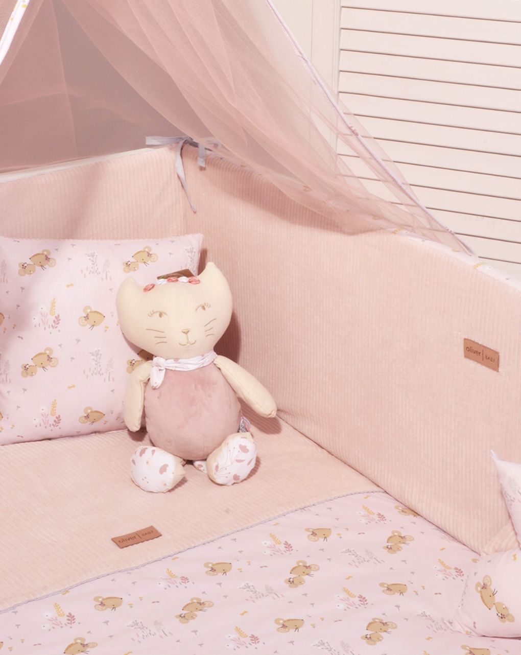 Baby oliver πάντα διπλής όψης σχέδιο 412 ροζ κοτλέ 46-6702/412