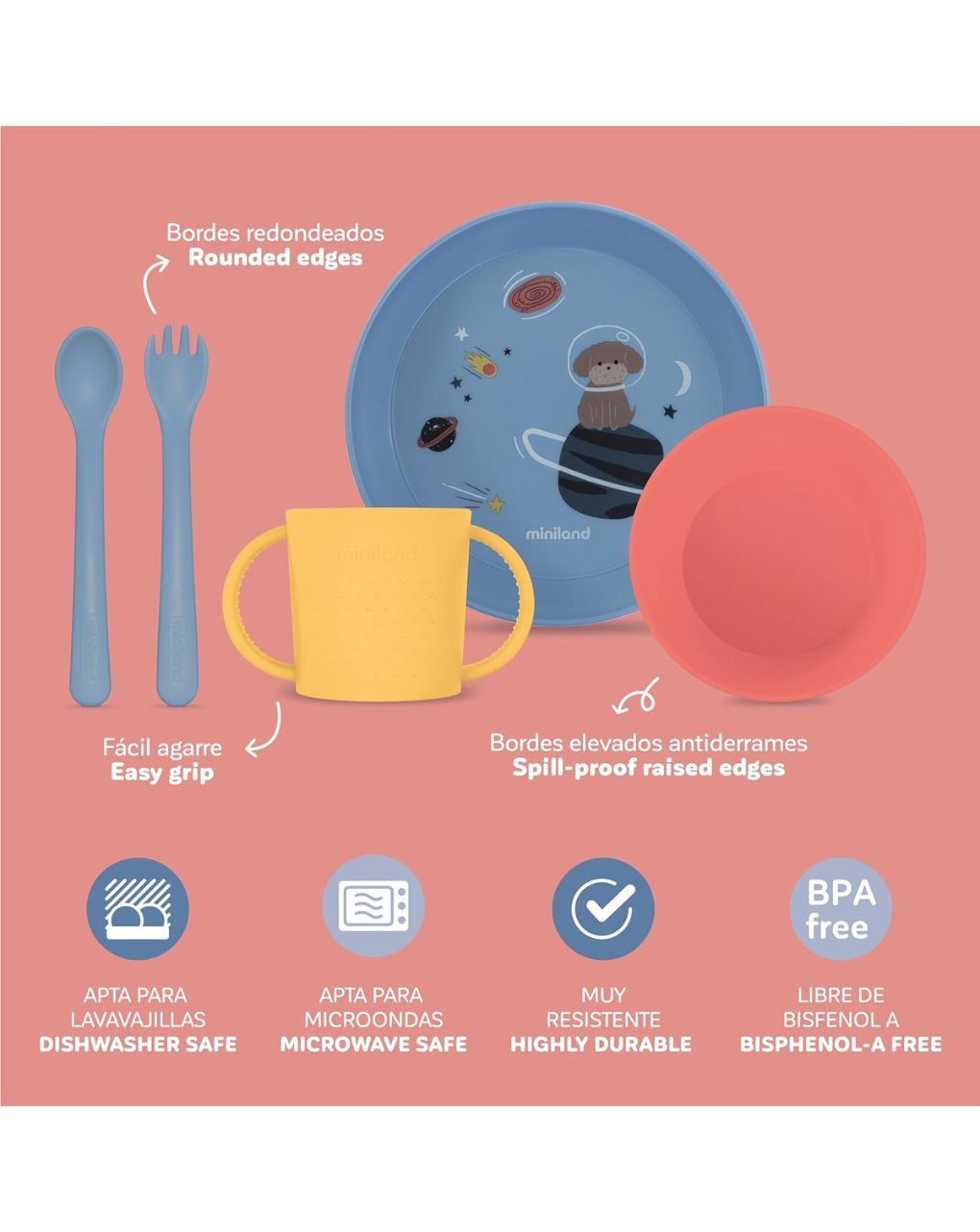 Miniland blw σετ φαγητού explore ml89614 - Miniland