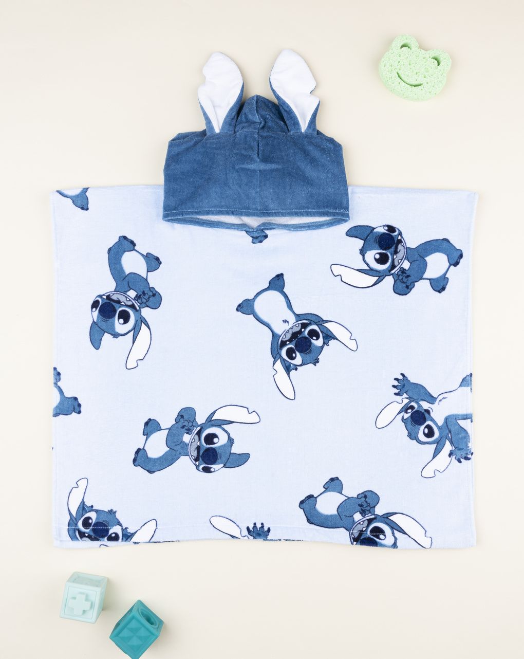 βρεφικό πόντσο θαλάσσης γαλάζιο stitch για αγόρι