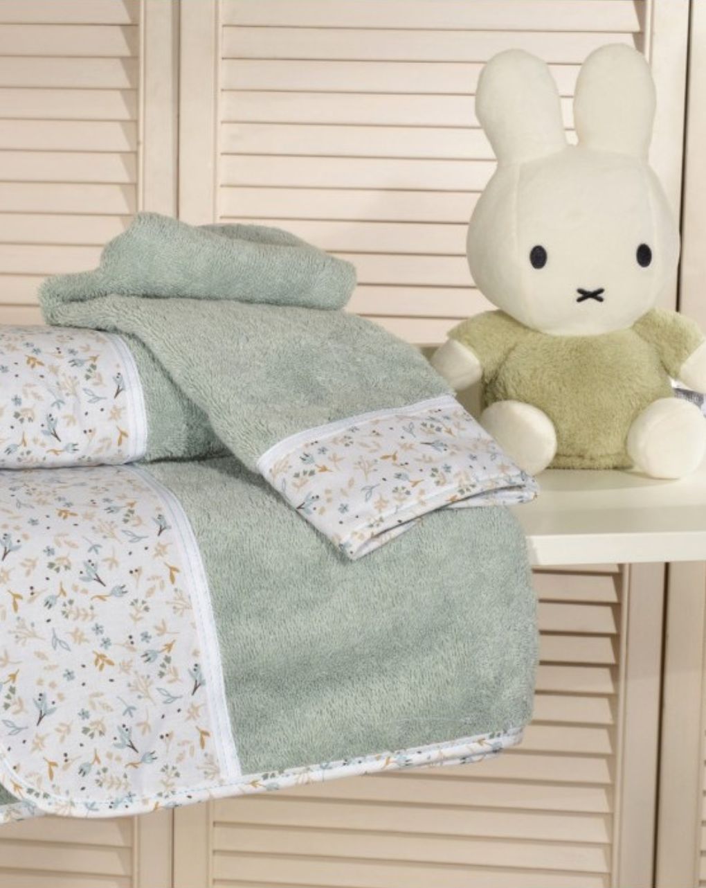 Baby oliver σετ πετσέτες 2 τεμ 100% βαμβάκι σχέδιο 403-1 μέντα 46-6760/403-1 - BABY OLIVER