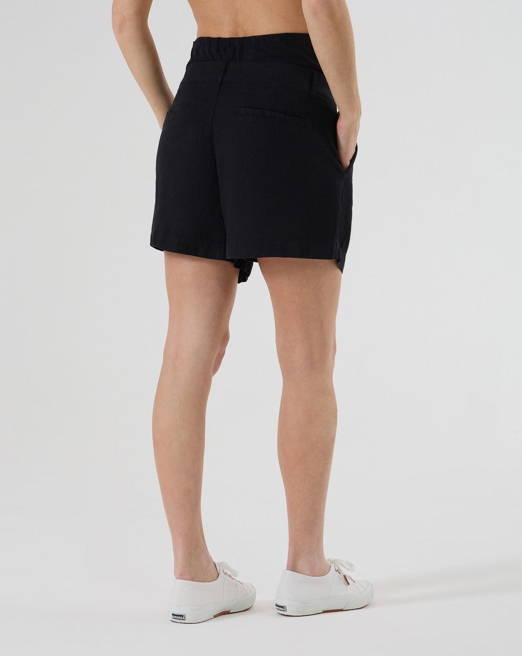 γυναικείο σορτσάκι εγκυμοσύνης λινό μαύρο - Prénatal