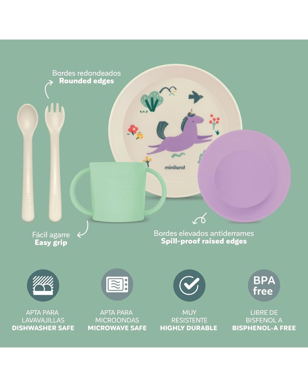 Miniland blw σετ φαγητού dream ml89615 - Miniland