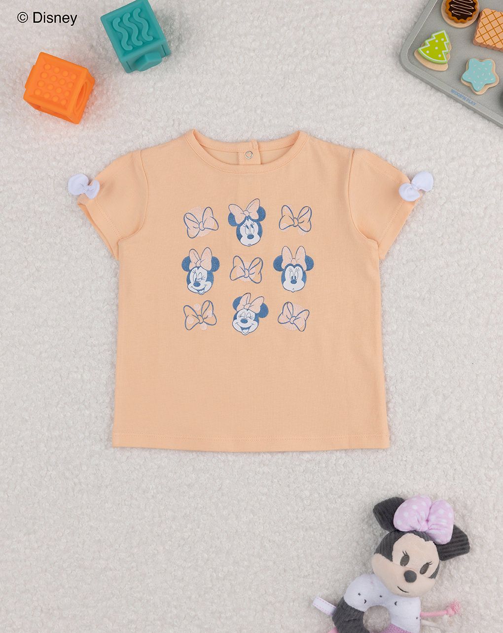 βρεφικό t-shirt πορτοκαλί minnie για κορίτσι