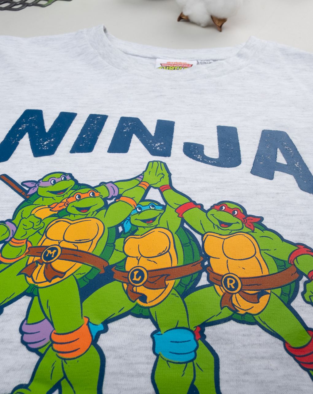 παιδική πιτζάμα γκρι/λαχανί με χελωνονιντζάκια για αγόρι - Prénatal