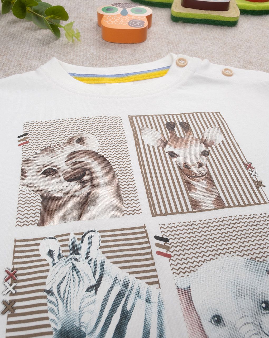 βρεφικό t-shirt λευκό safari για αγόρι - Prénatal