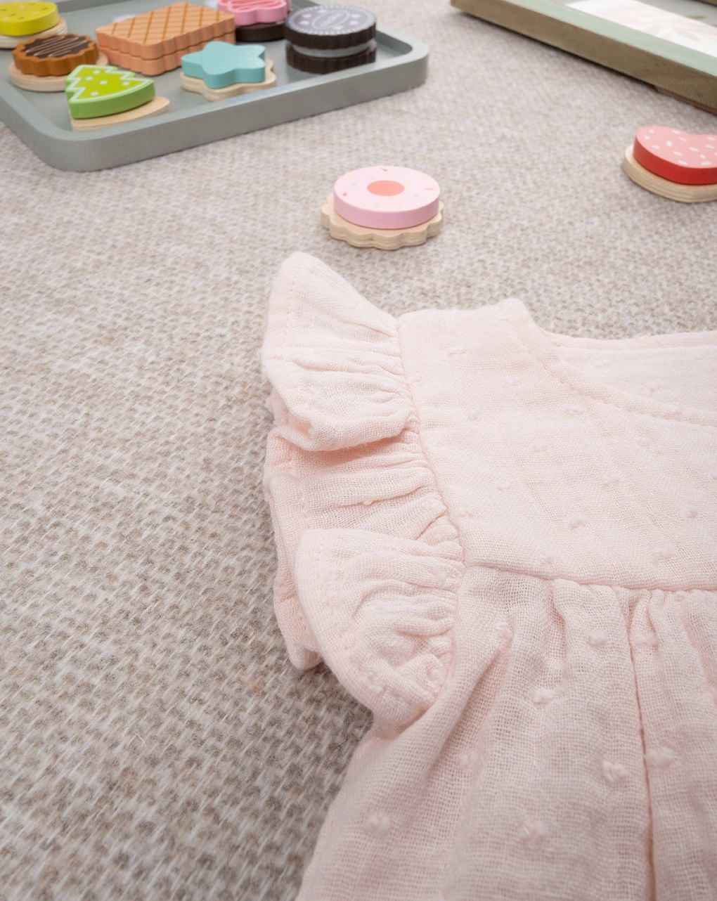 βρεφικό πουκάμισο ροζ με βολάν για κορίτσι - Prénatal