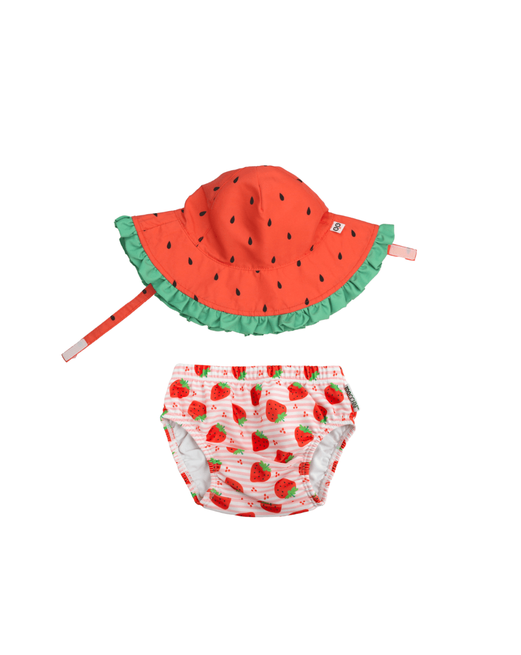 Zoocchini σετ μαγιό και καπέλο upf50+ strawberry delight 6-24 μηνών zoo12018 - Zoocchini