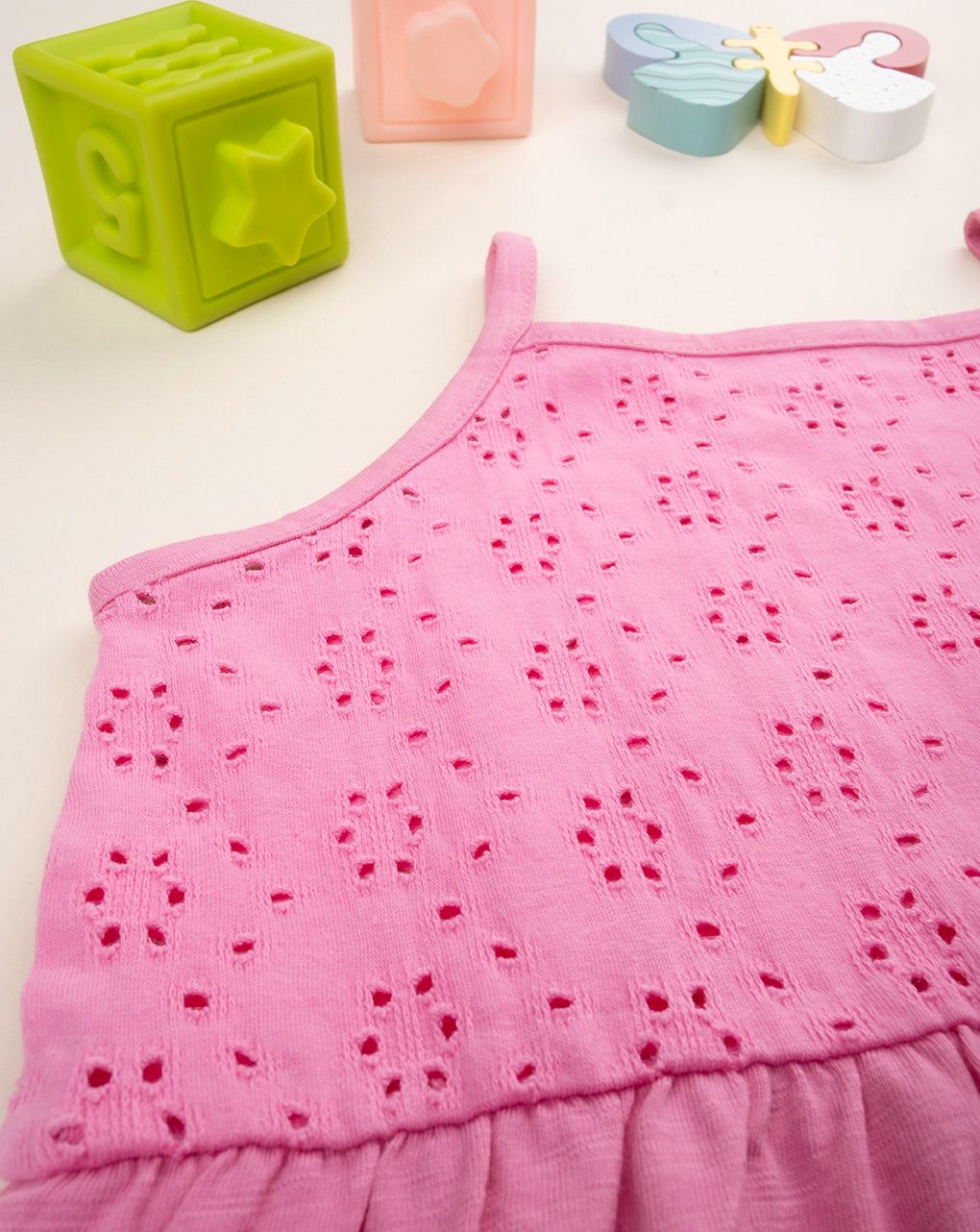 παιδικό φόρεμα ροζ sangallo για κορίτσι - Prénatal