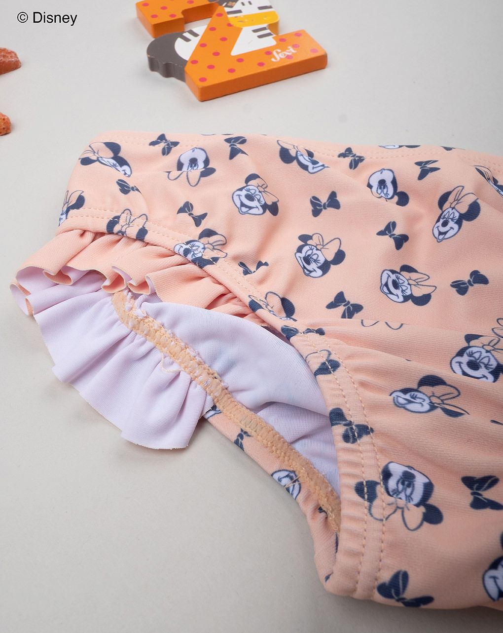 βρεφικό μαγιό σλιπ σομόν minnie για κορίτσι - Prénatal
