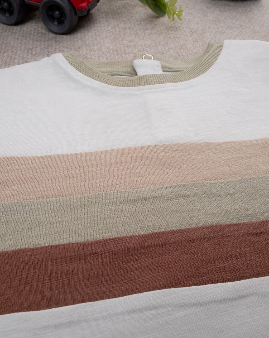 βρεφικό t-shirt λευκό ριγέ για αγόρι - Prénatal