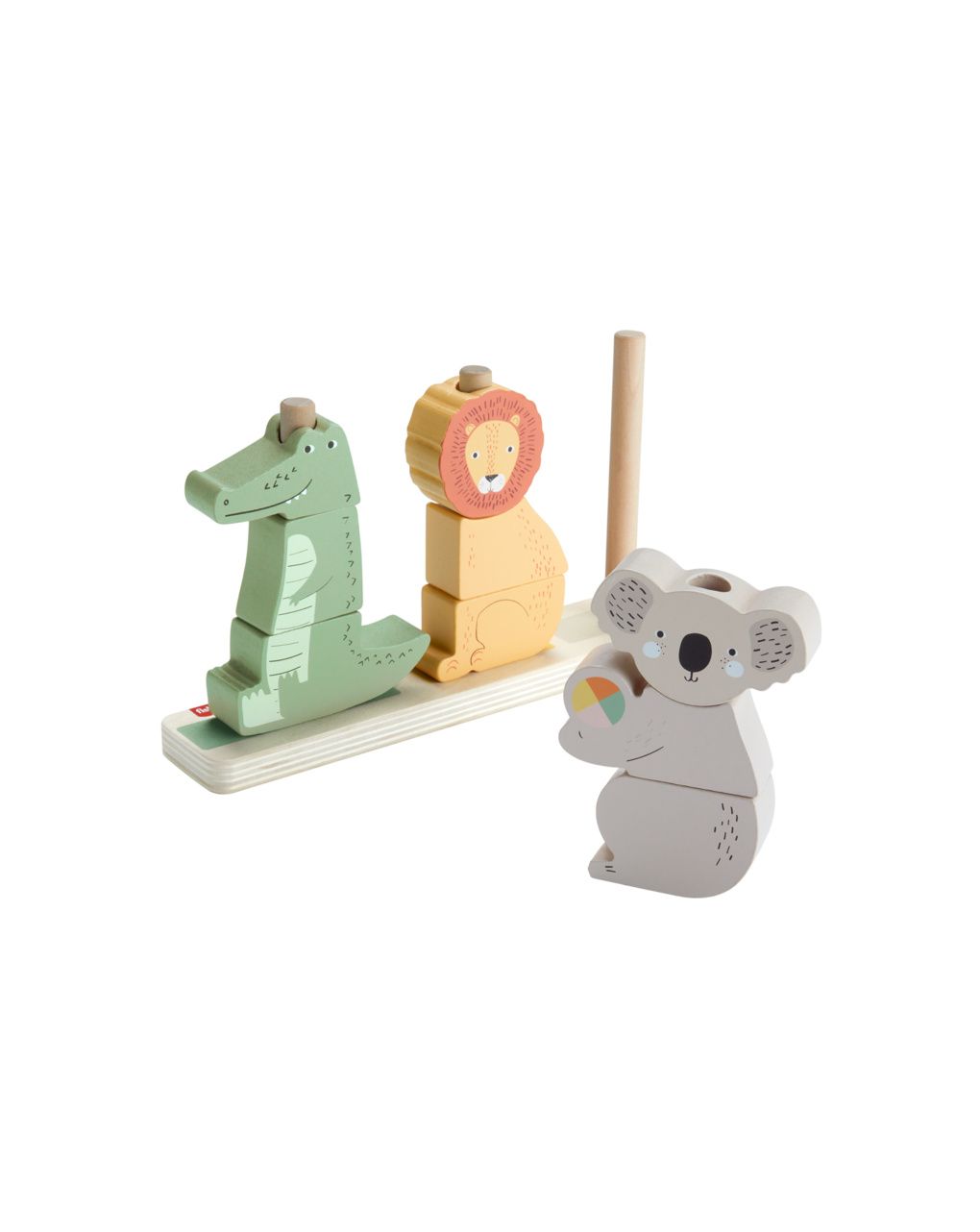 Mattel fisher-price wooden stack & sort animals ξύλινα ζωάκια hxv04 - Fisher-Price