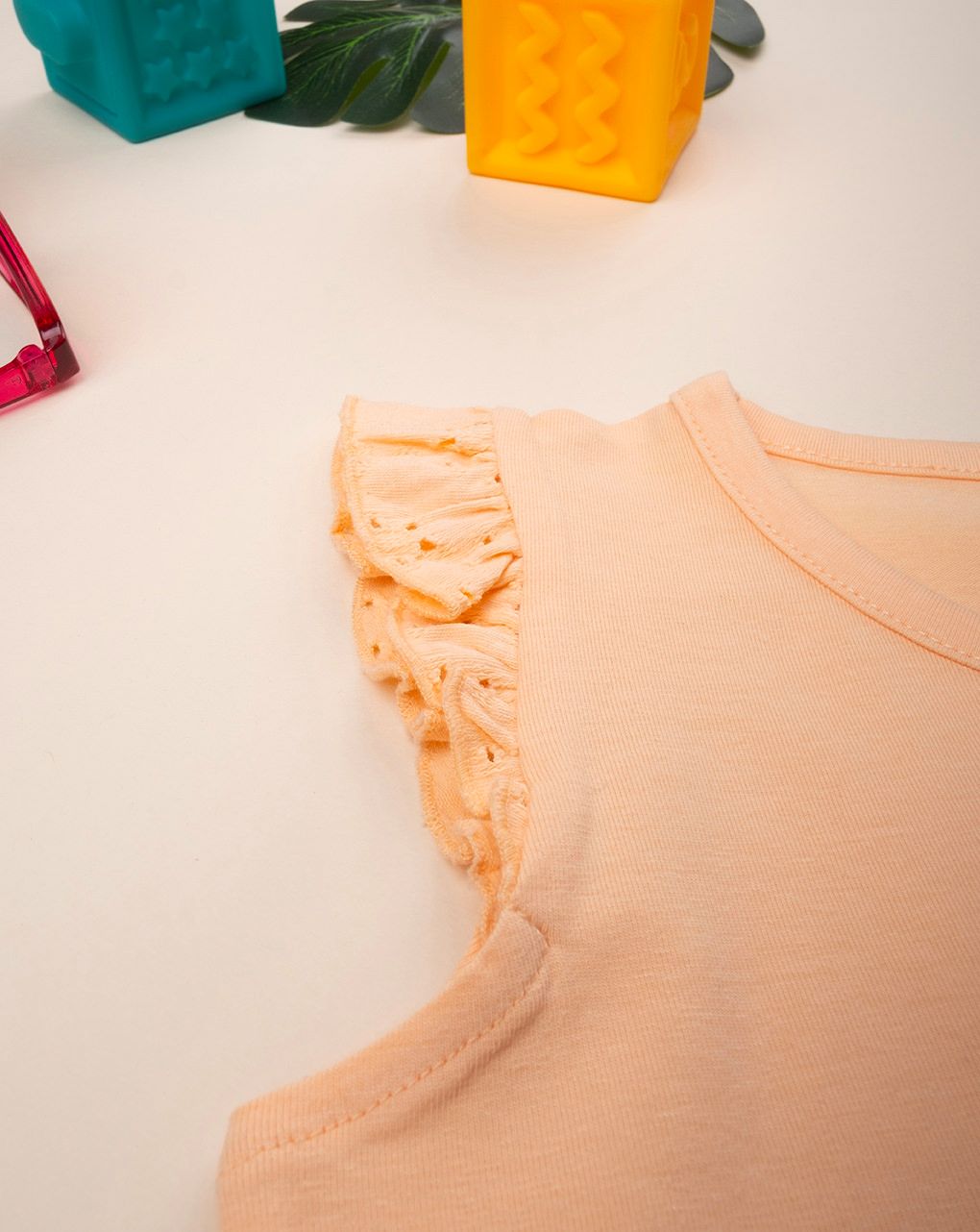 παιδική αμάνικη μπλούζα πορτοκαλί sangallo για κορίτσι - Prénatal