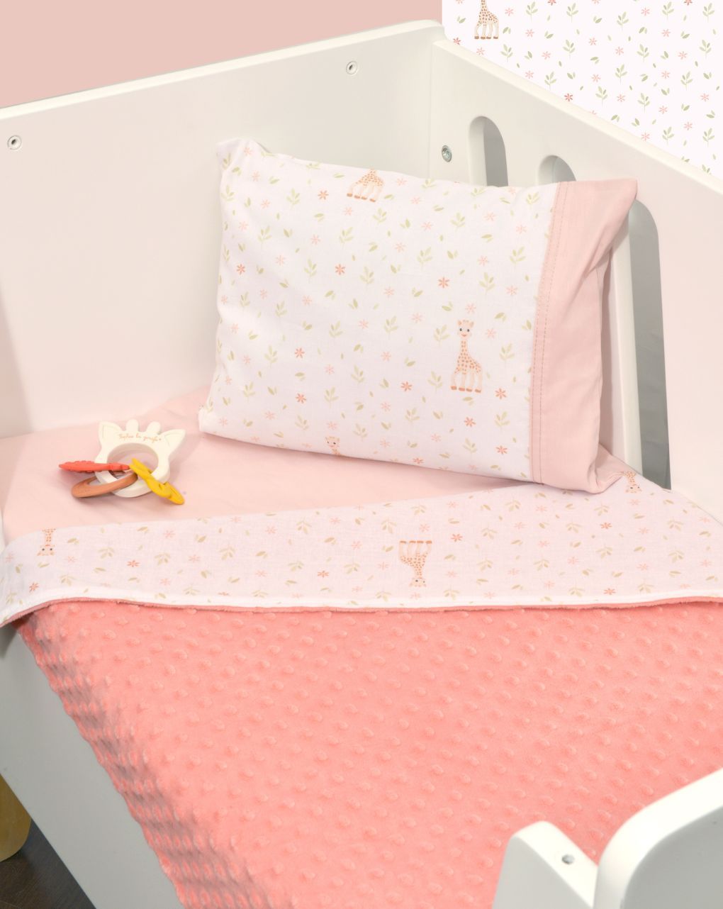 Sophie la girafe κουβέρτα κούνιας διπλής όψης minky σχέδιο 502 46-6724/502